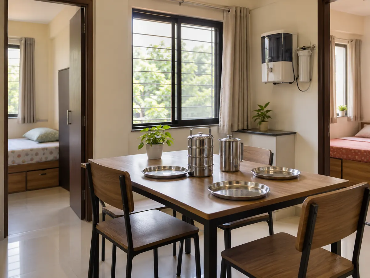 Illustration (generated image), not this property: a small dining area